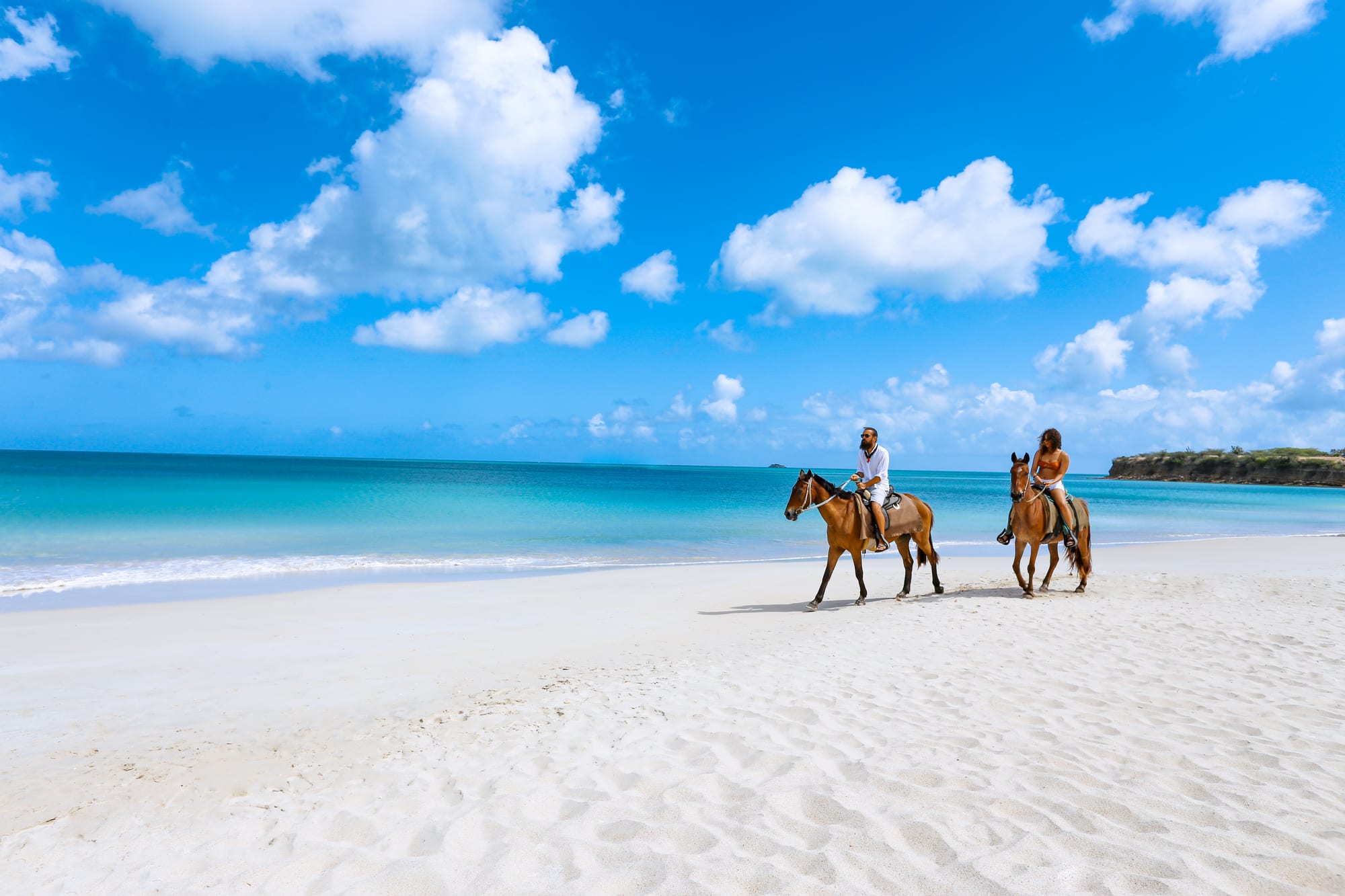 Fort James Beach, Saint John's, Antigua — horseback riding along the sands of Fort James Beach