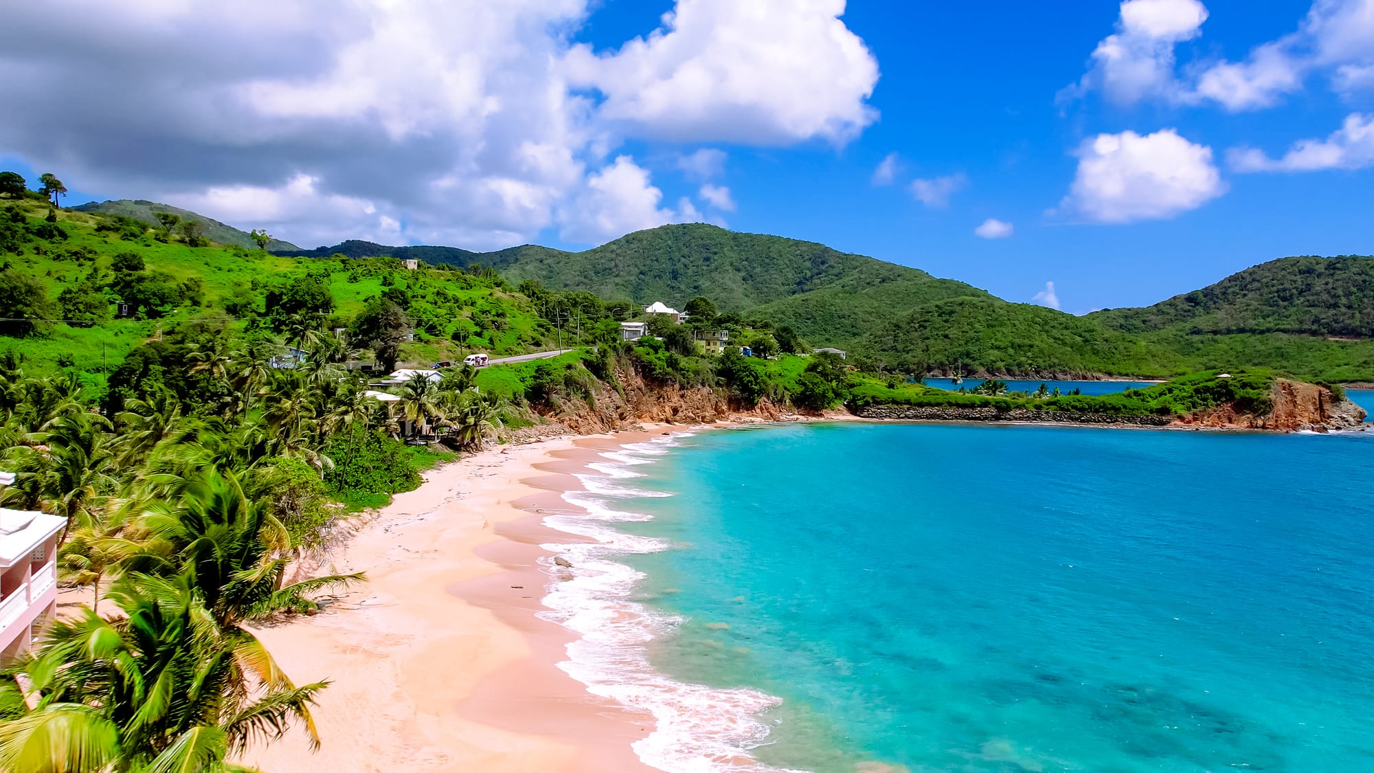 Curtain Bluff Beach, Saint Mary's Parish, Antigua — the pink sand and turquoise waters of Curtain Bluff Beach